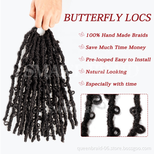 Butterfly Locs Hair 12inch Pre-twisted Locs Crochet Hair Easy Installed Natural 1B # Weave Master Twist Braids Crochet Hair